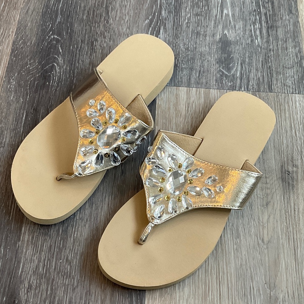Gold Embellished Women's Sandals